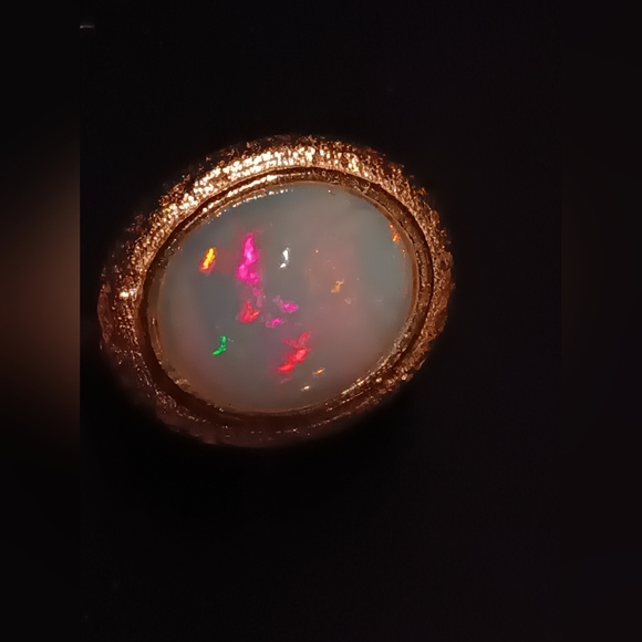 Exclusive Huge Ethiopian Opal Ring Gold Over Sterling Silver New - Picture 6 of 16
